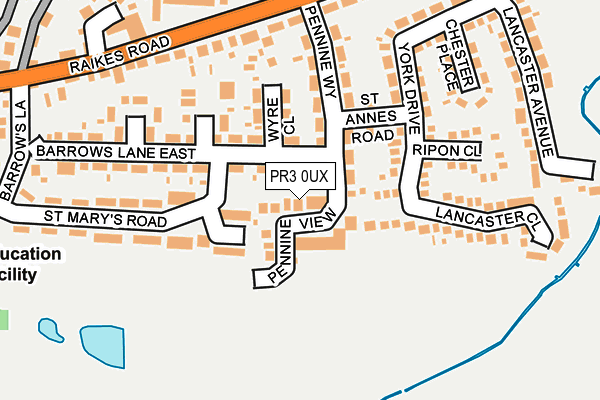 PR3 0UX map - OS OpenMap – Local (Ordnance Survey)