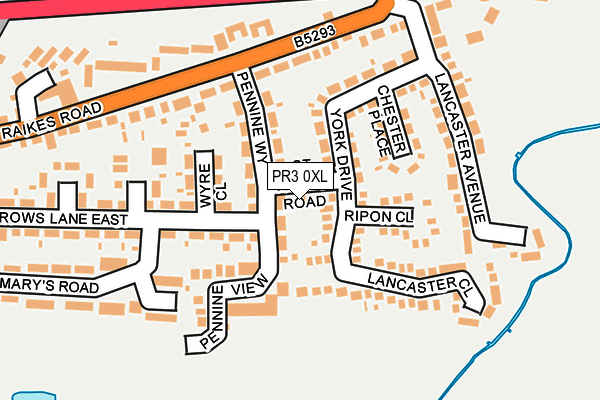 PR3 0XL map - OS OpenMap – Local (Ordnance Survey)