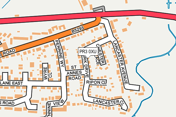 PR3 0XU map - OS OpenMap – Local (Ordnance Survey)