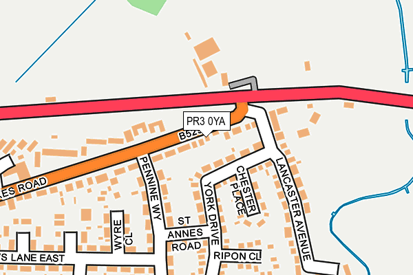 PR3 0YA map - OS OpenMap – Local (Ordnance Survey)