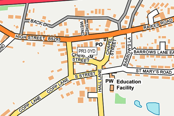 PR3 0YD map - OS OpenMap – Local (Ordnance Survey)
