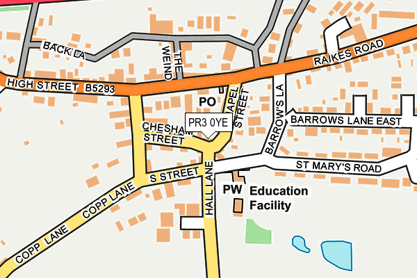 PR3 0YE map - OS OpenMap – Local (Ordnance Survey)