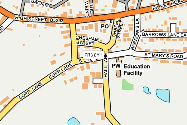 PR3 0YH map - OS OpenMap – Local (Ordnance Survey)