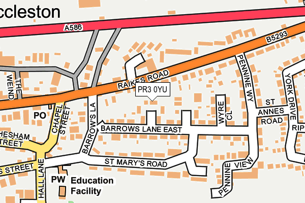 PR3 0YU map - OS OpenMap – Local (Ordnance Survey)