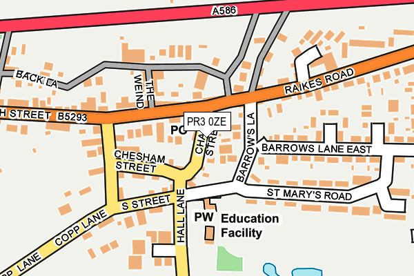 PR3 0ZE map - OS OpenMap – Local (Ordnance Survey)