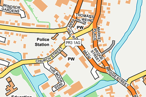 PR3 1AG map - OS OpenMap – Local (Ordnance Survey)