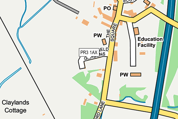 PR3 1AX map - OS OpenMap – Local (Ordnance Survey)