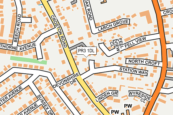 PR3 1DL map - OS OpenMap – Local (Ordnance Survey)
