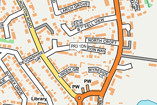 PR3 1DN map - OS OpenMap – Local (Ordnance Survey)
