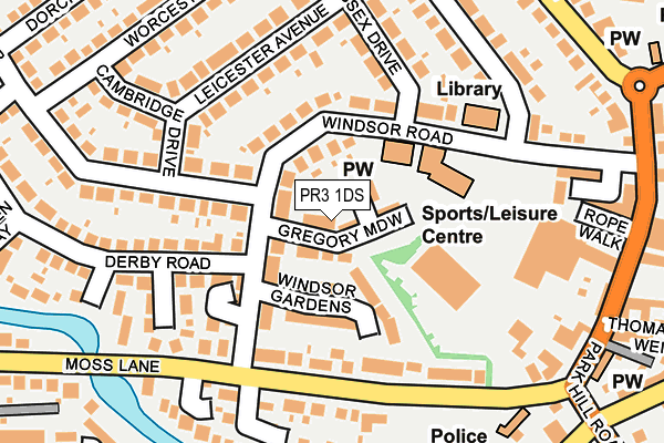 PR3 1DS map - OS OpenMap – Local (Ordnance Survey)