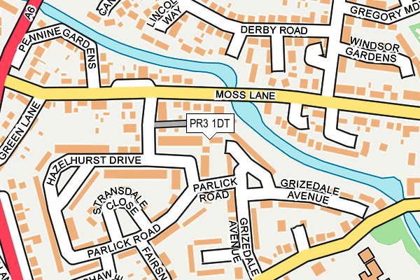 PR3 1DT map - OS OpenMap – Local (Ordnance Survey)