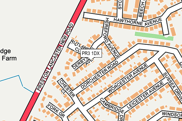 PR3 1DX map - OS OpenMap – Local (Ordnance Survey)