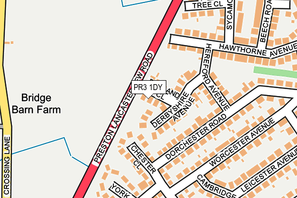 PR3 1DY map - OS OpenMap – Local (Ordnance Survey)