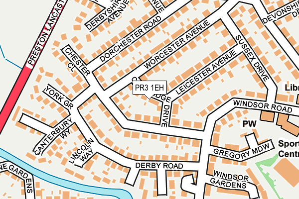 PR3 1EH map - OS OpenMap – Local (Ordnance Survey)