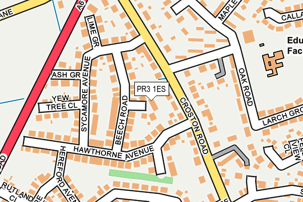 PR3 1ES map - OS OpenMap – Local (Ordnance Survey)