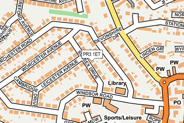 PR3 1ET map - OS OpenMap – Local (Ordnance Survey)