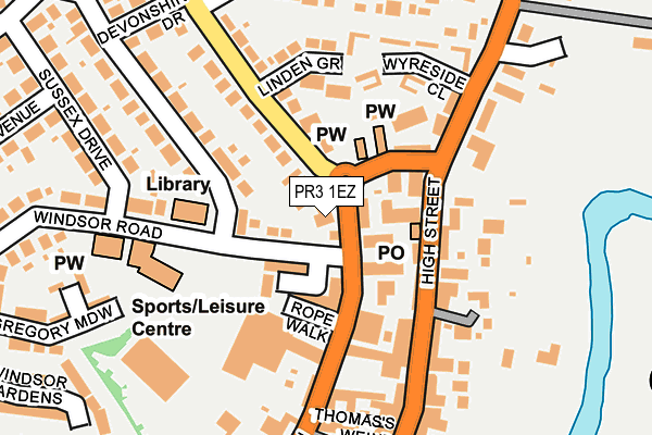 PR3 1EZ map - OS OpenMap – Local (Ordnance Survey)