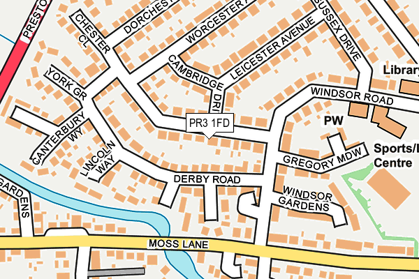 PR3 1FD map - OS OpenMap – Local (Ordnance Survey)