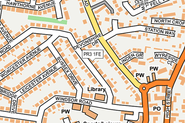 PR3 1FE map - OS OpenMap – Local (Ordnance Survey)
