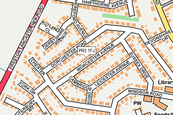 PR3 1FJ map - OS OpenMap – Local (Ordnance Survey)