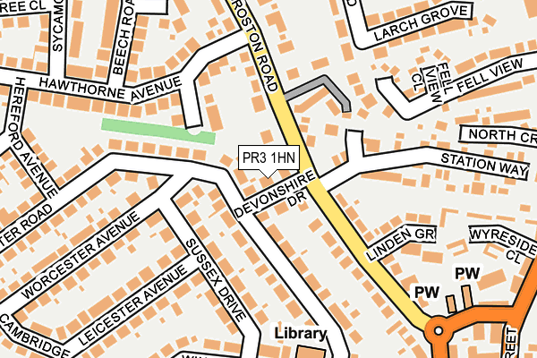 PR3 1HN map - OS OpenMap – Local (Ordnance Survey)