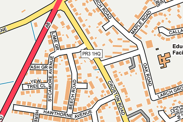 PR3 1HQ map - OS OpenMap – Local (Ordnance Survey)