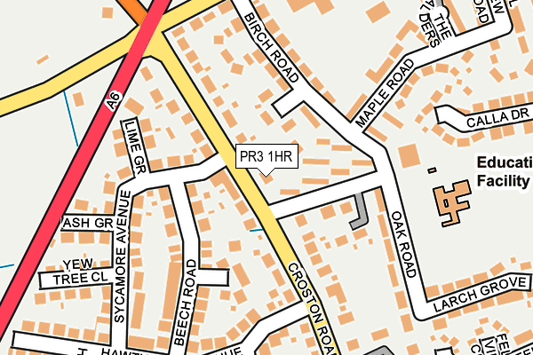 PR3 1HR map - OS OpenMap – Local (Ordnance Survey)