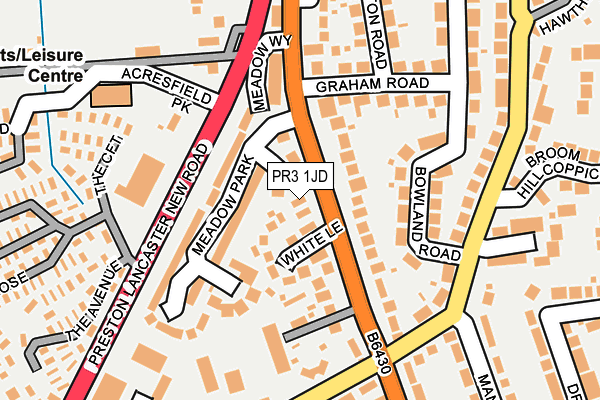 PR3 1JD map - OS OpenMap – Local (Ordnance Survey)