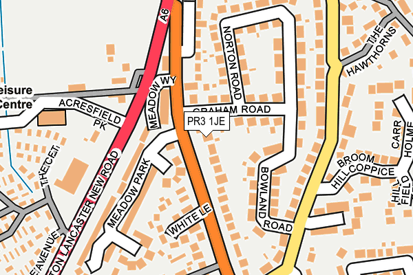 PR3 1JE map - OS OpenMap – Local (Ordnance Survey)