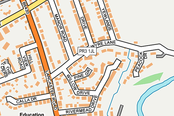 PR3 1JL map - OS OpenMap – Local (Ordnance Survey)