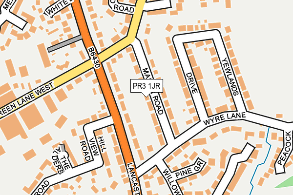 PR3 1JR map - OS OpenMap – Local (Ordnance Survey)