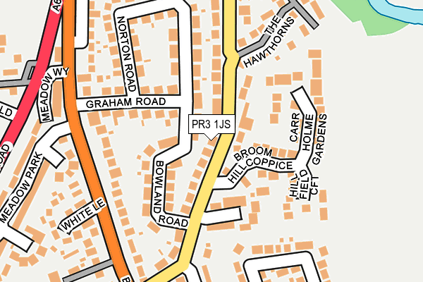 PR3 1JS map - OS OpenMap – Local (Ordnance Survey)