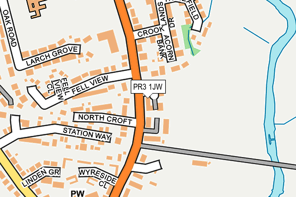 PR3 1JW map - OS OpenMap – Local (Ordnance Survey)