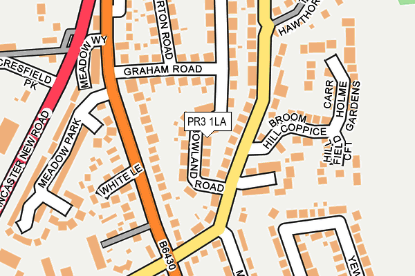 PR3 1LA map - OS OpenMap – Local (Ordnance Survey)
