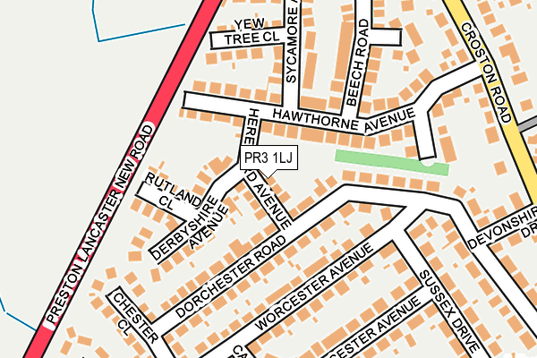 PR3 1LJ map - OS OpenMap – Local (Ordnance Survey)