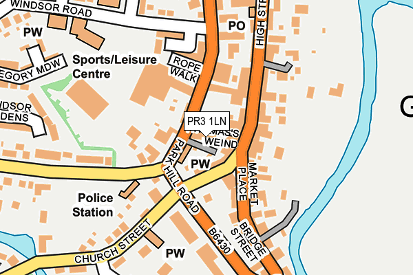 PR3 1LN map - OS OpenMap – Local (Ordnance Survey)