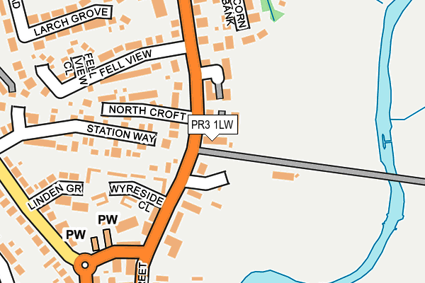 PR3 1LW map - OS OpenMap – Local (Ordnance Survey)