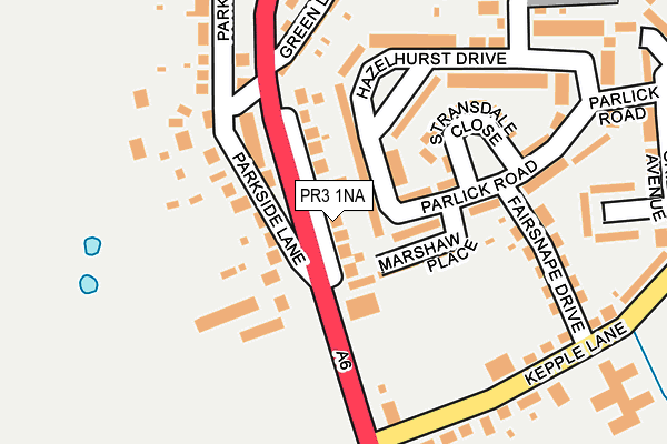 PR3 1NA map - OS OpenMap – Local (Ordnance Survey)