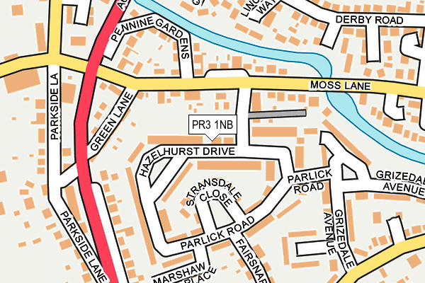 PR3 1NB map - OS OpenMap – Local (Ordnance Survey)