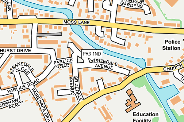 PR3 1ND map - OS OpenMap – Local (Ordnance Survey)