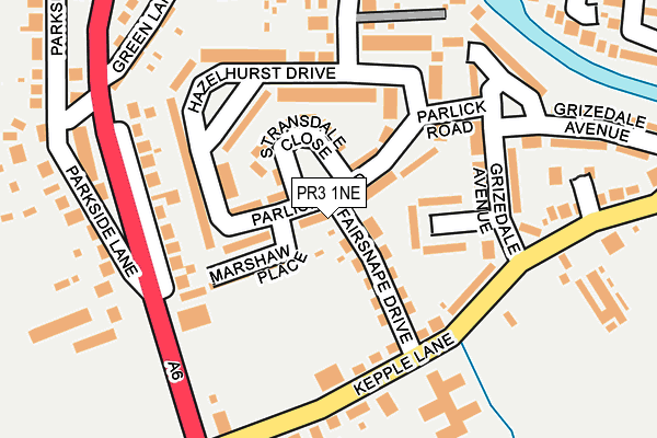 PR3 1NE map - OS OpenMap – Local (Ordnance Survey)