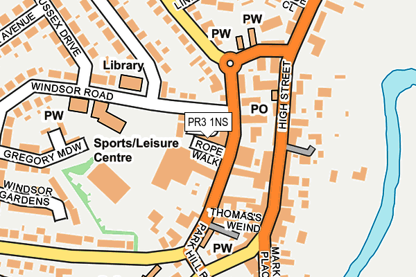 PR3 1NS map - OS OpenMap – Local (Ordnance Survey)