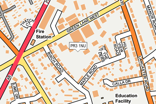 PR3 1NU map - OS OpenMap – Local (Ordnance Survey)