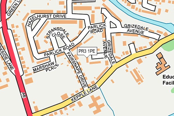 PR3 1PE map - OS OpenMap – Local (Ordnance Survey)