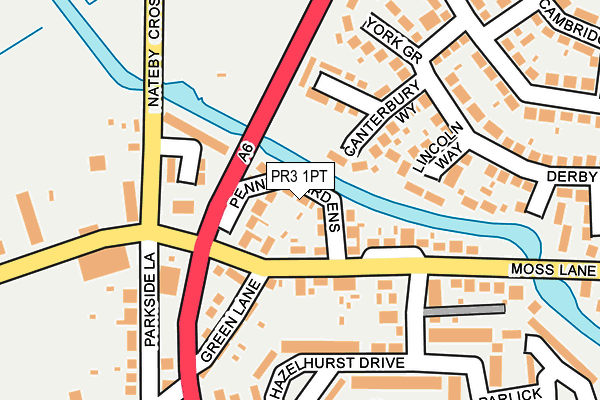 PR3 1PT map - OS OpenMap – Local (Ordnance Survey)