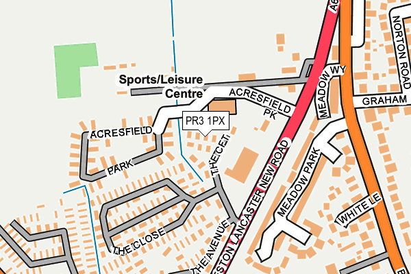 PR3 1PX map - OS OpenMap – Local (Ordnance Survey)