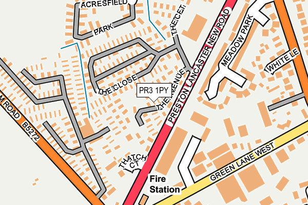 PR3 1PY map - OS OpenMap – Local (Ordnance Survey)