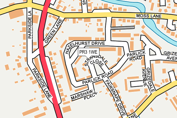 PR3 1WE map - OS OpenMap – Local (Ordnance Survey)