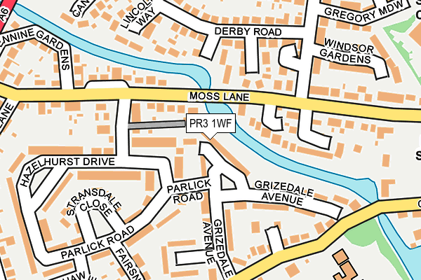 PR3 1WF map - OS OpenMap – Local (Ordnance Survey)