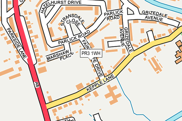 PR3 1WH map - OS OpenMap – Local (Ordnance Survey)